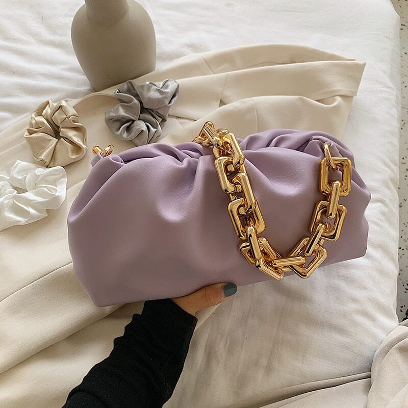 Bolsa de Ombro em Couro e Alça de Corrente - Chic Chain