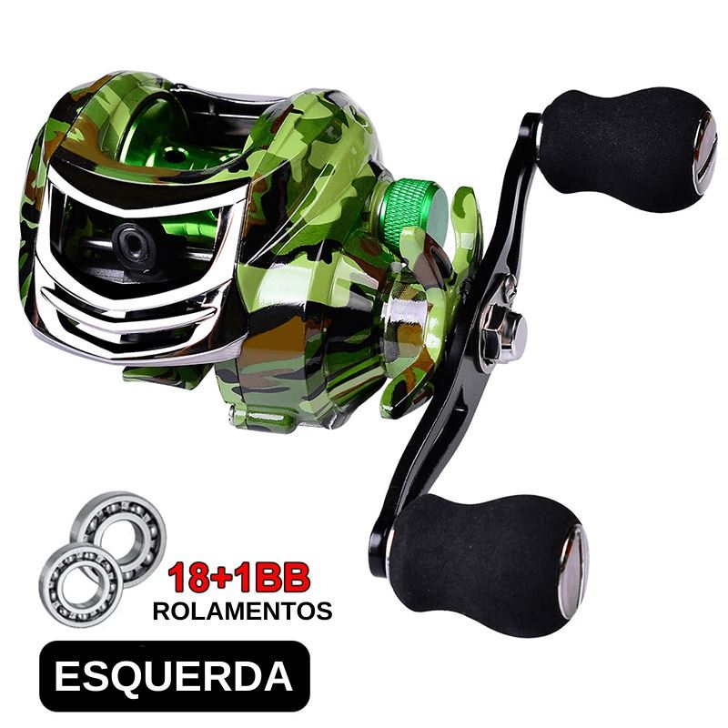 Carretilha de Pesca Pro 18+1 10Kg Drag Camuflada