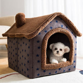 Casa para Cachorros e Gatos com Caminha - Pet Bed House