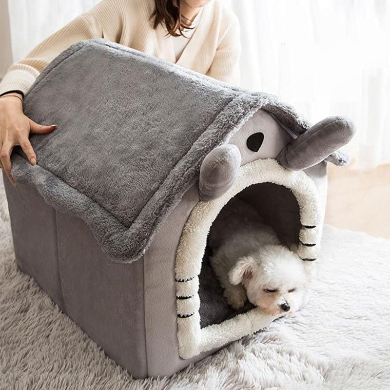 Casa para Cachorros e Gatos com Caminha - Pet Bed House