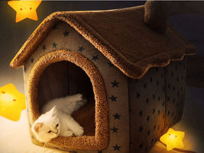 Casa para Cachorros e Gatos com Caminha - Pet Bed House