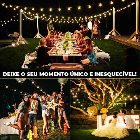 Varal de Luzes Led para Decoração - Iluminação Casual & Festas