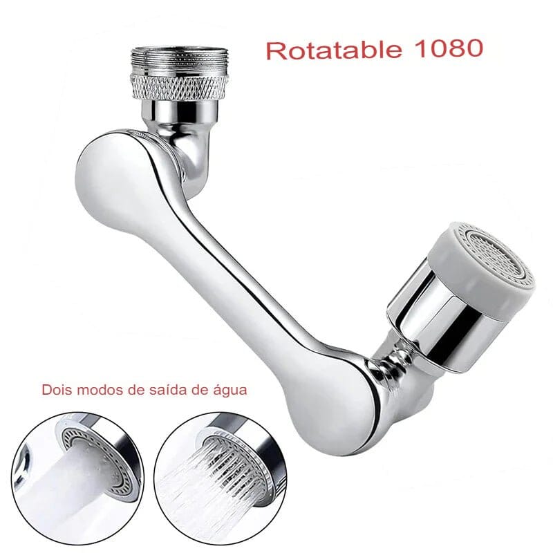 Extensor de Torneira Universal em Inox com Rotação de 1080°